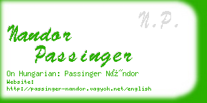 nandor passinger business card